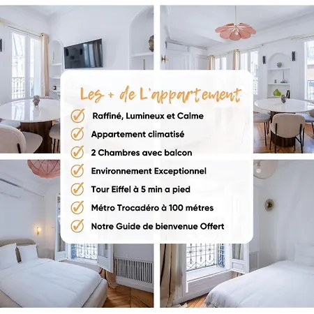 Apartment Le Trocadero - 5 Minutes A Pied De La Tour Eiffel - Place Trocadero - 5 Personnes - Cadre Exceptionnel - Entierement Climatise Paris